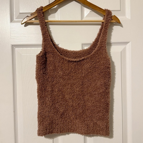 SKIMS Cozy Knit Tank Size Large XL Brown NWOT Neutral Boucle Soft Comfy - Picture 5 of 5